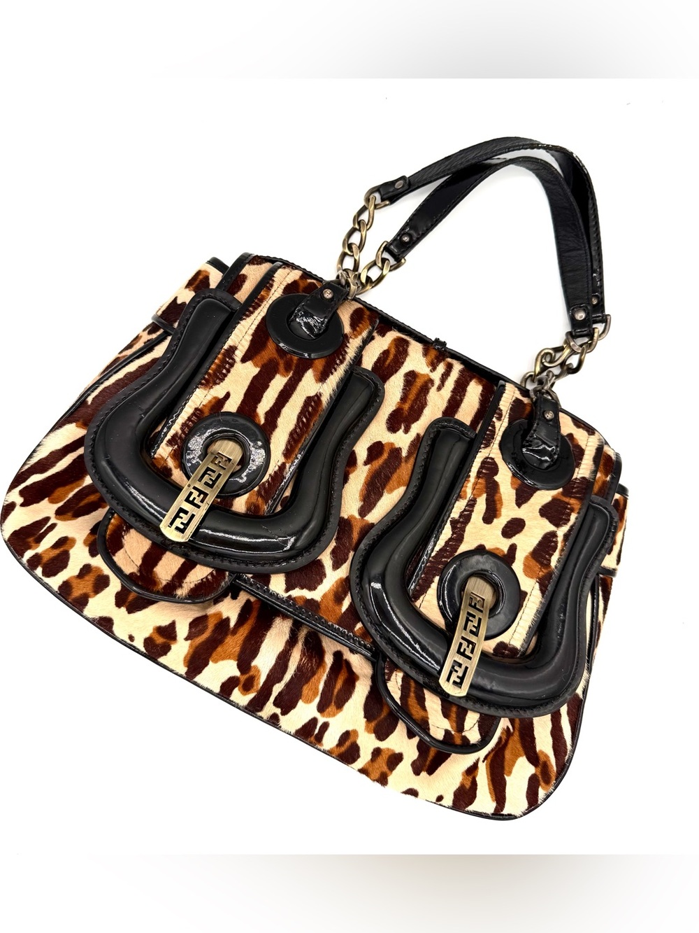 Fendi Leopard Ponyhair Brown and Black B Bag